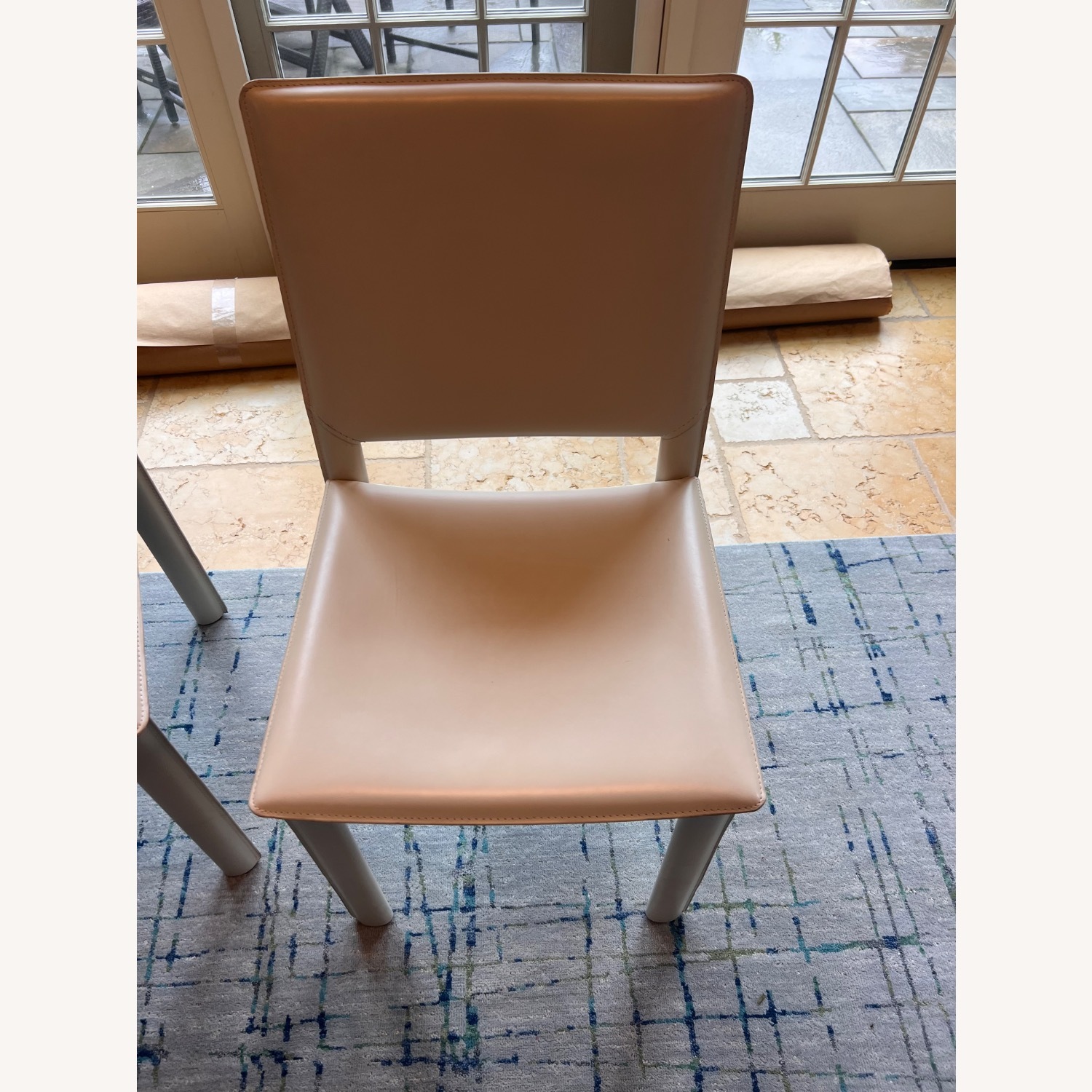 Room & Board White Leather Dining Chairs - image-3