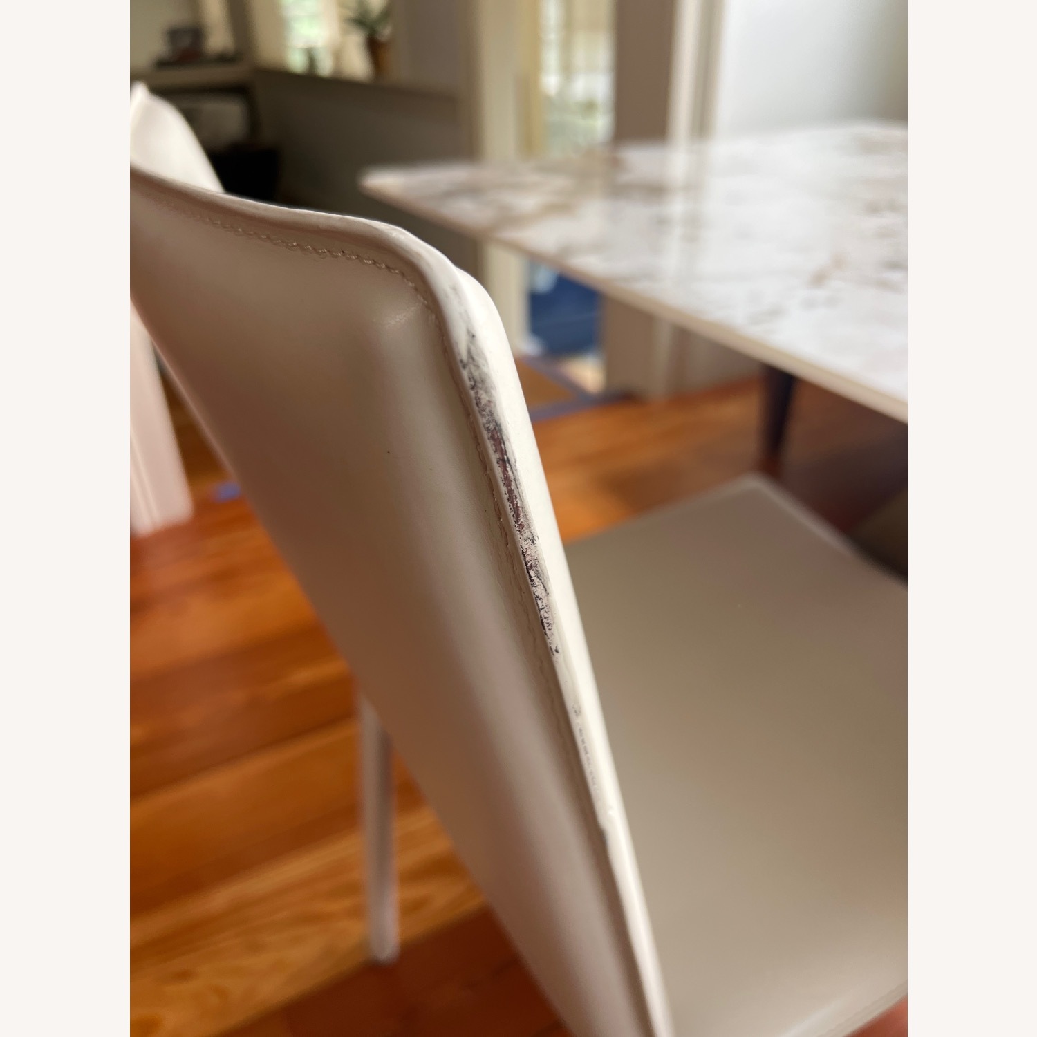 Room & Board White Leather Dining Chairs - image-7