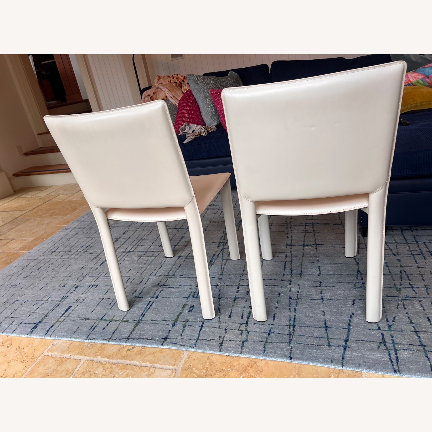 Room & Board White Leather Dining Chairs - image-5
