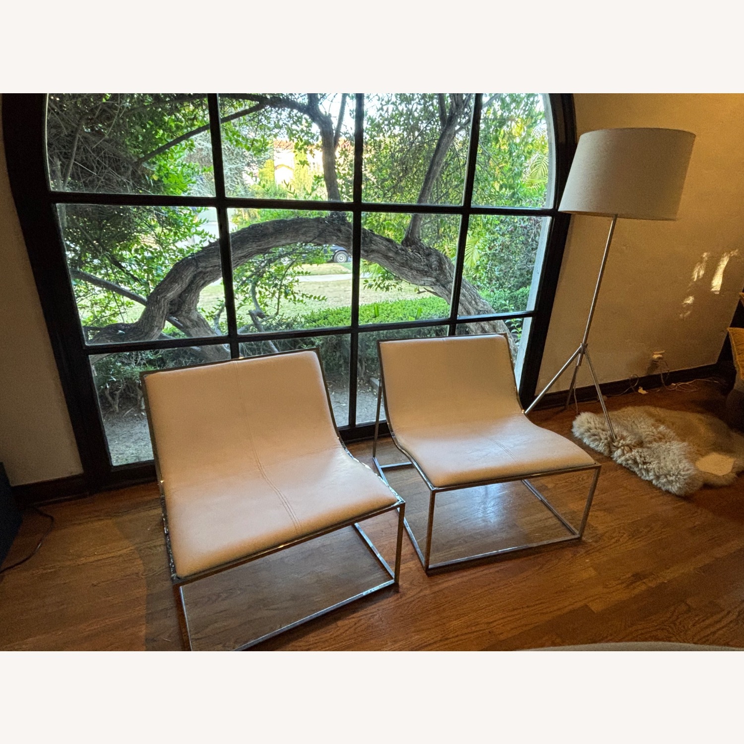 Leather Sling Lounge Chairs - image-1