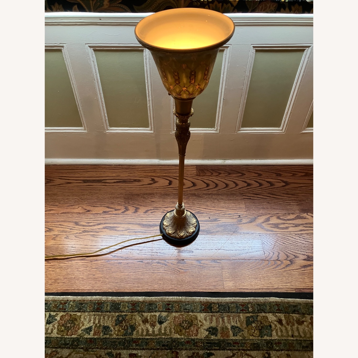 Green Glass Table Lamp - image-2