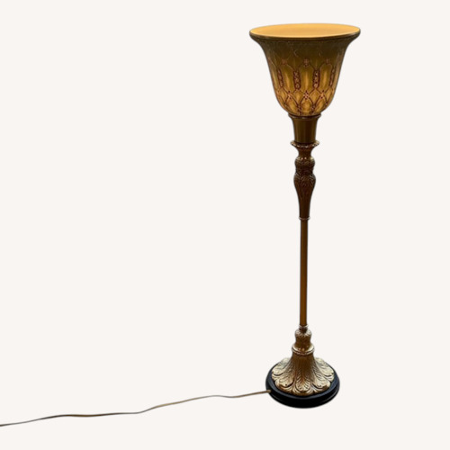 Used Green Glass Table Lamp for sale on AptDeco
