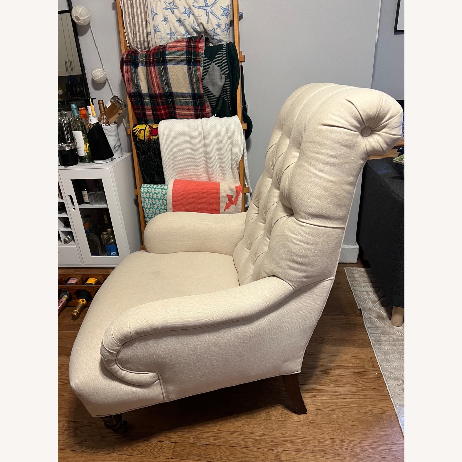 Vanguard Furniture White Cotton Armchair - image-2