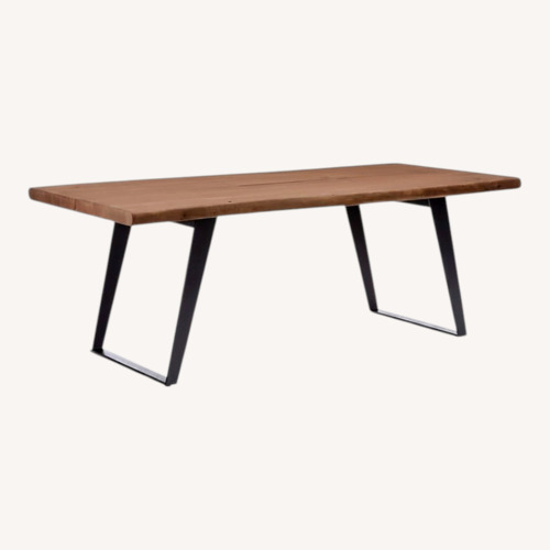 Used Crate & Barrel Yukon 80" Warm Acacia Live Edge Solid Wood Dining Table for sale on AptDeco