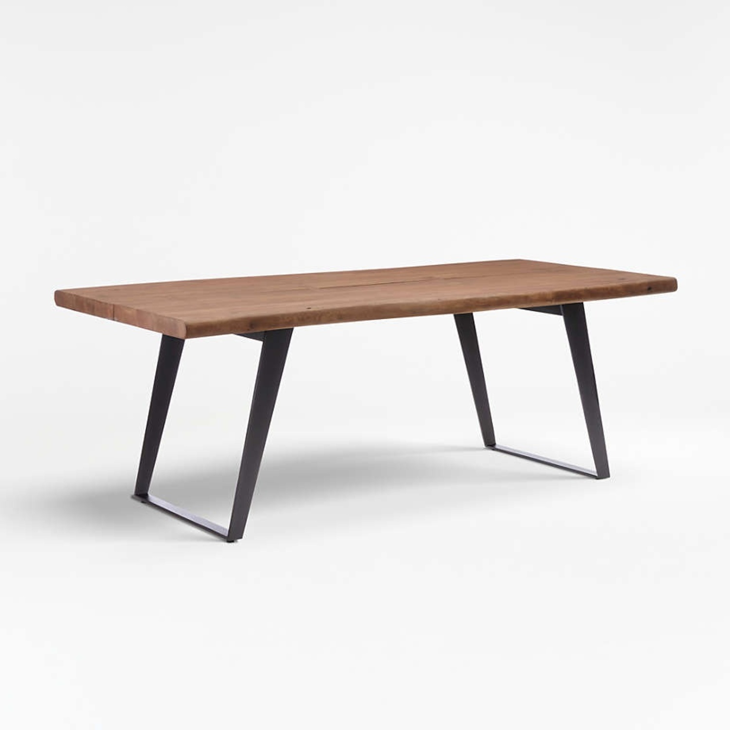 Crate & Barrel Yukon 80" Warm Acacia Live Edge Solid Wood Dining Table - image-4