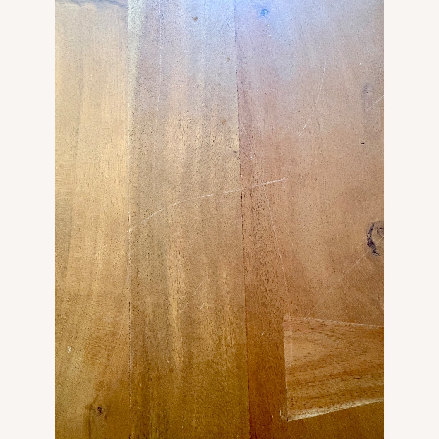 Crate & Barrel Yukon 80" Warm Acacia Live Edge Solid Wood Dining Table - image-3