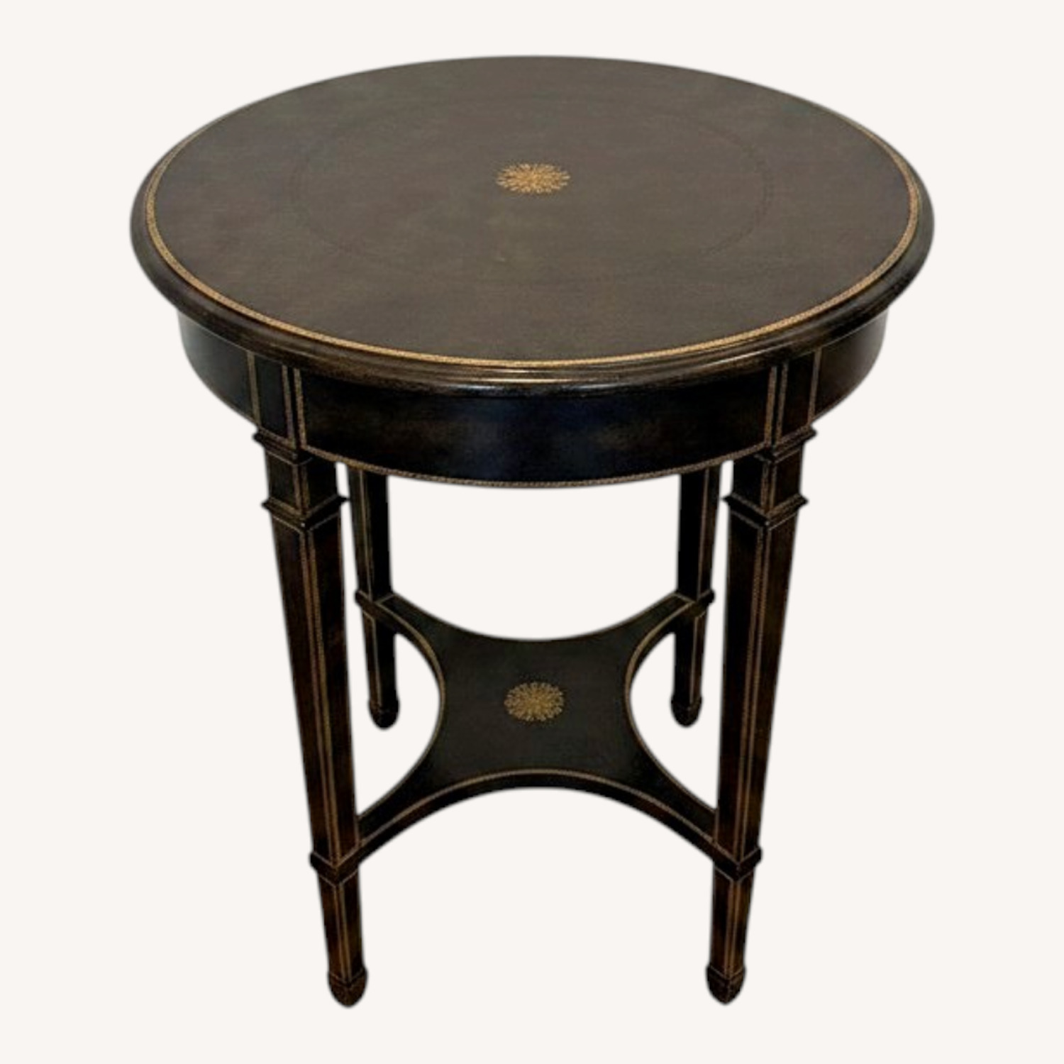 Maitland-Smith Neoclassical Leather Table - image-0