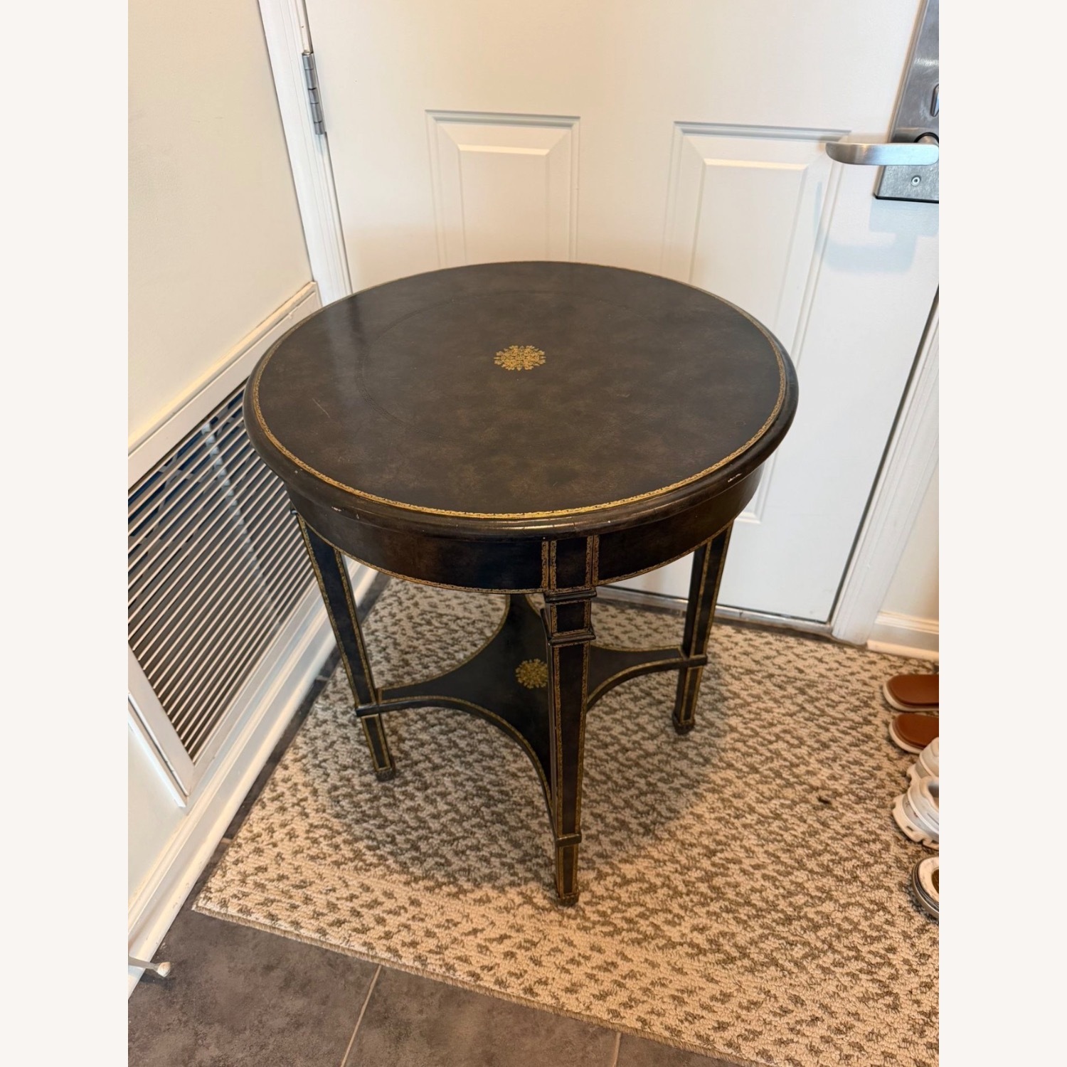 Maitland-Smith Neoclassical Leather Table - image-1