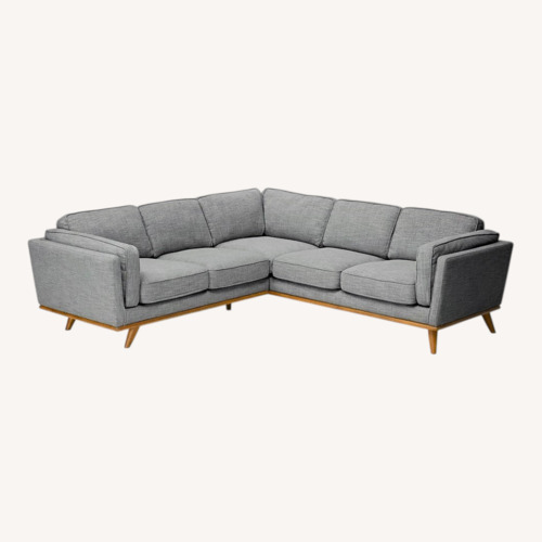 Used Article Timber Light Gray Fabric L-Shaped Sofa for sale on AptDeco