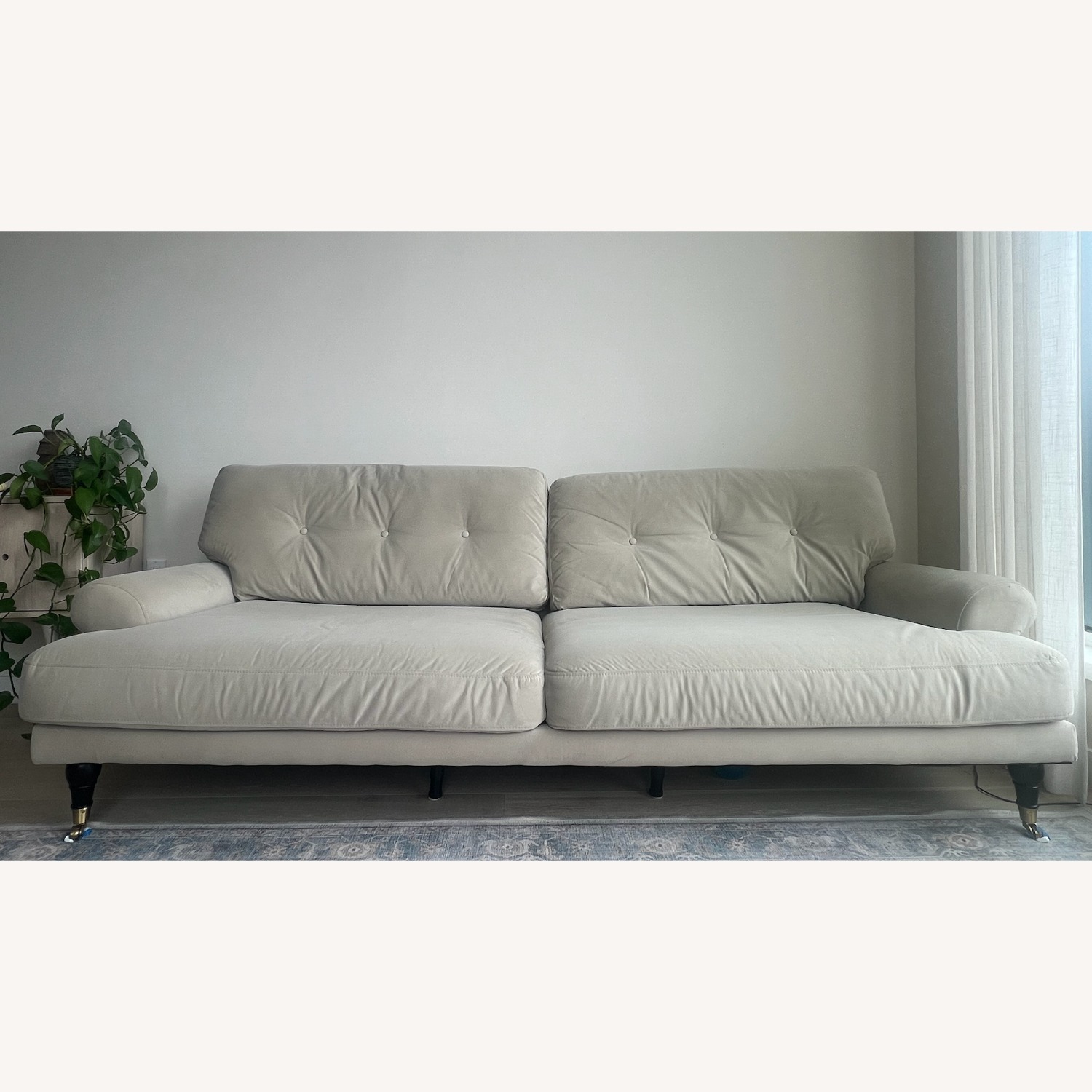 Macy's Brenata Light Gray Velvet 2 Seater Sofa - image-3