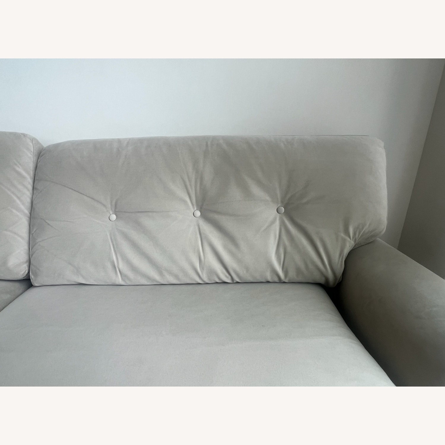 Macy's Brenata Light Gray Velvet 2 Seater Sofa - image-1