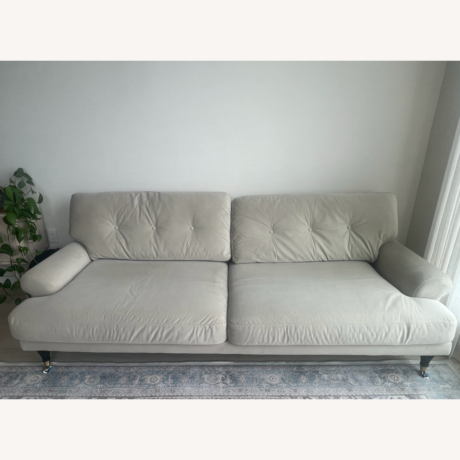 Macy's Brenata Light Gray Velvet 2 Seater Sofa - image-2