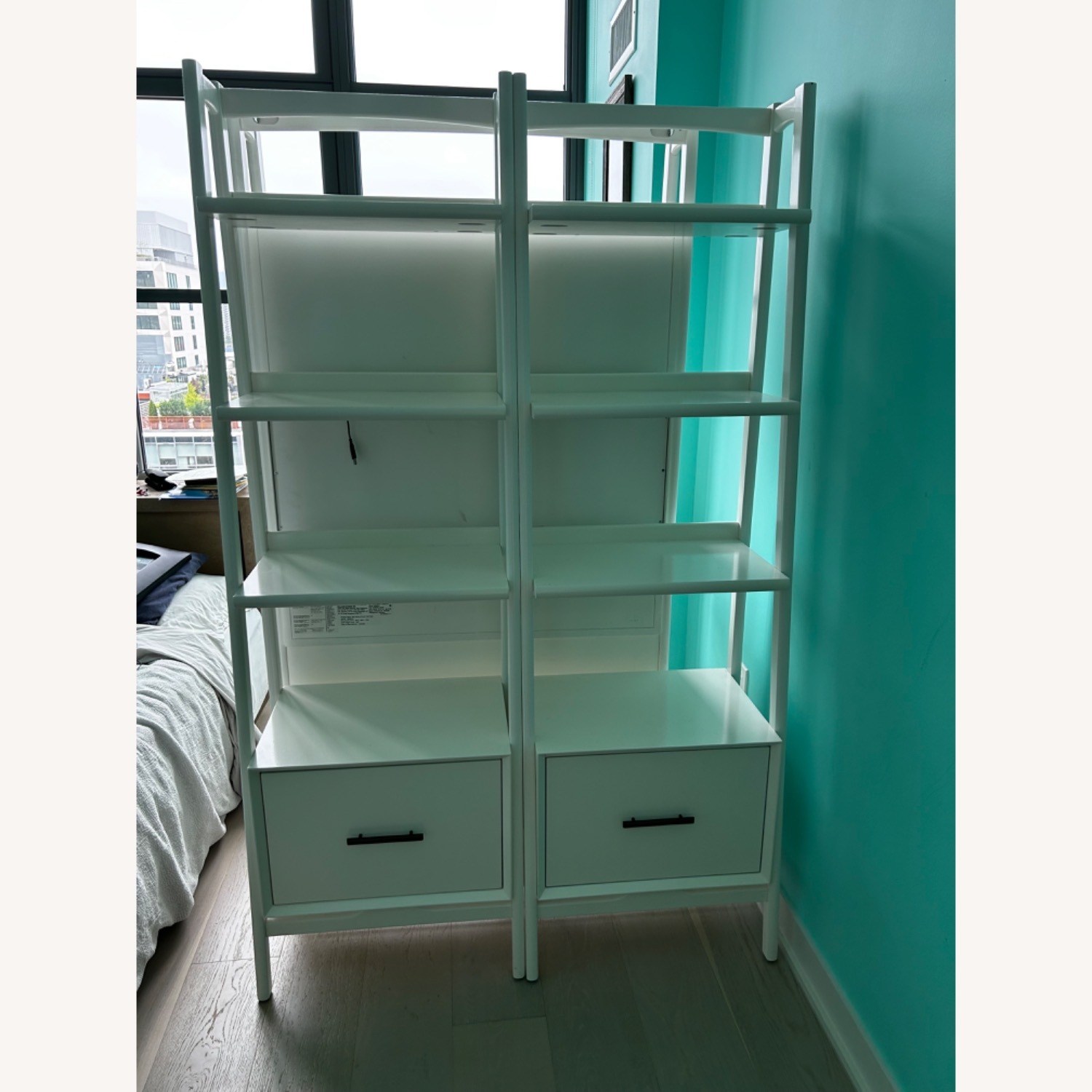 West Elm Mid-Century Desk and Bookshelves - image-8