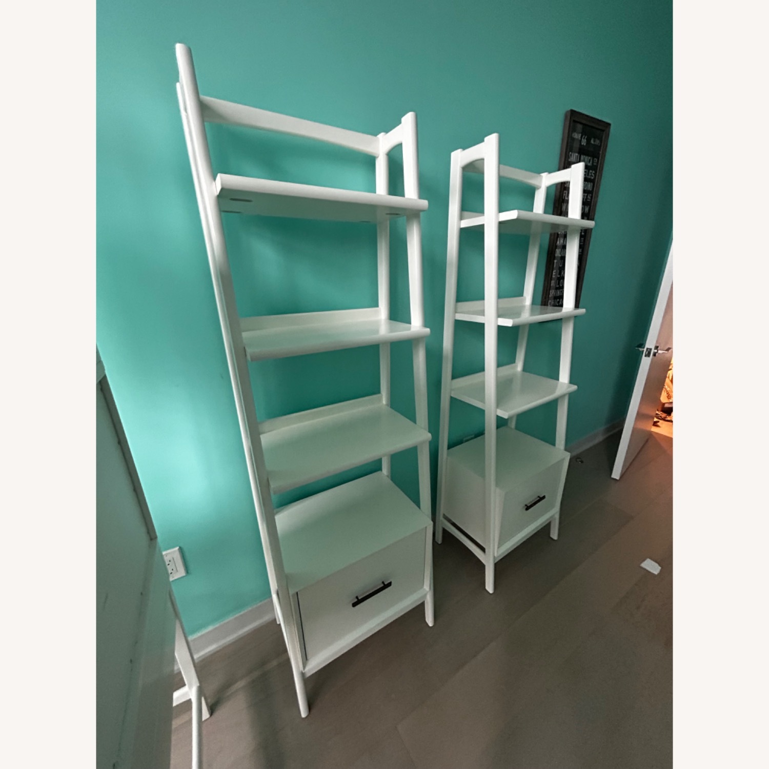 West Elm Mid-Century Desk and Bookshelves - image-7