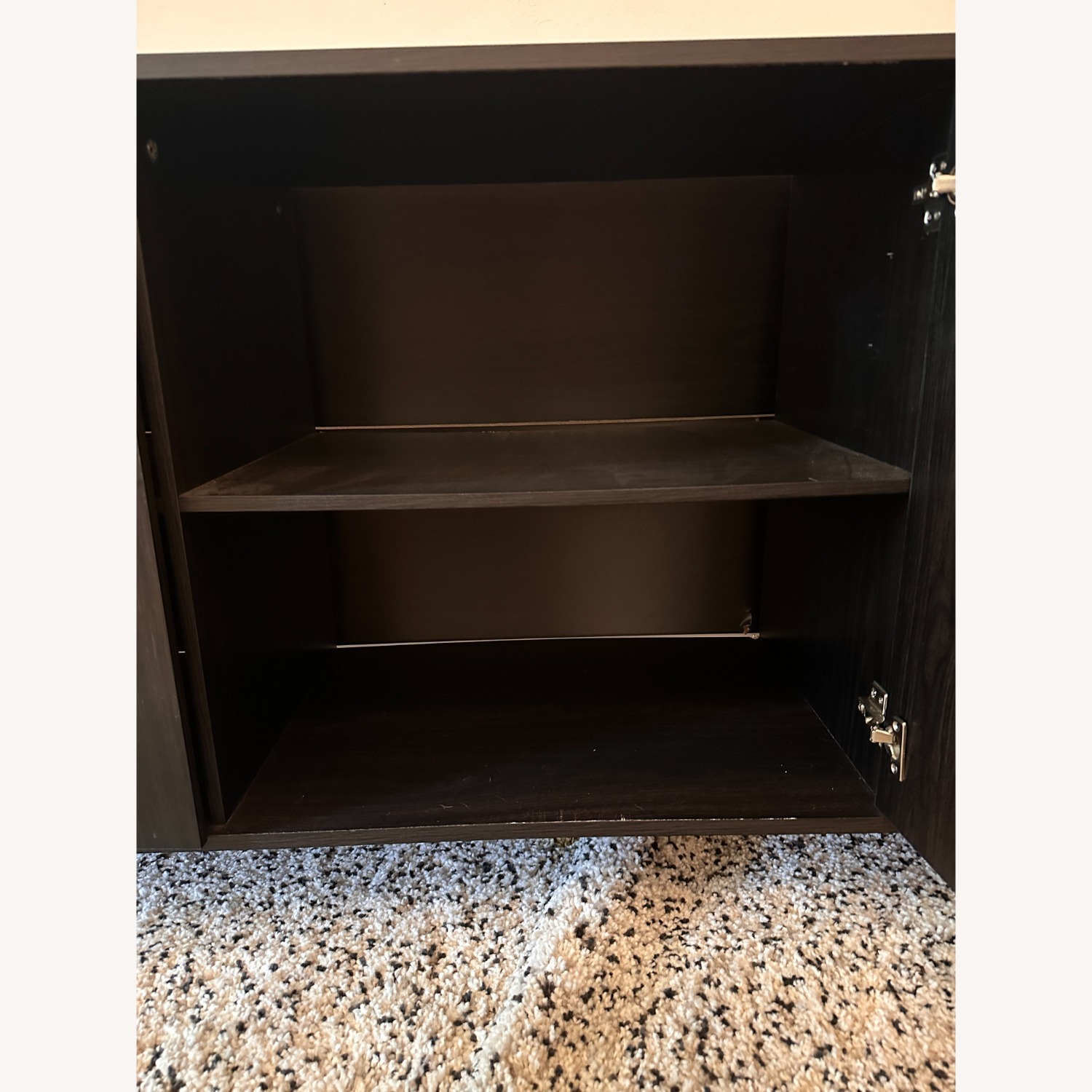 Black Media Stand with 2 Cabinets + 3 Drawers - image-2