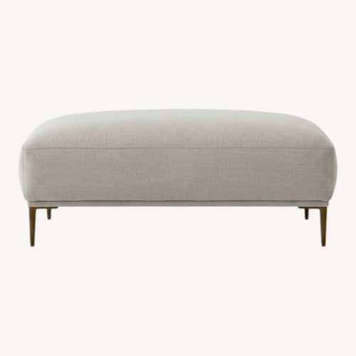 Used Article Abisko Light Gray Fabric Ottoman for sale on AptDeco