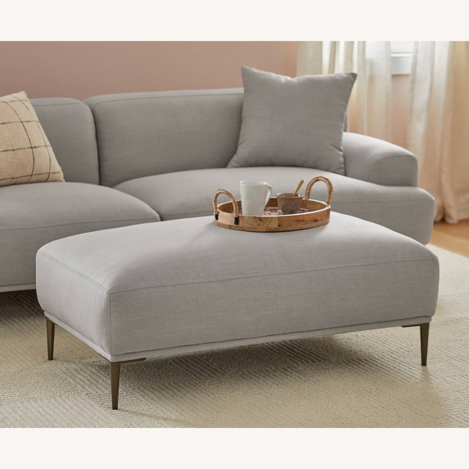 Article Abisko Light Gray Fabric Ottoman - image-5