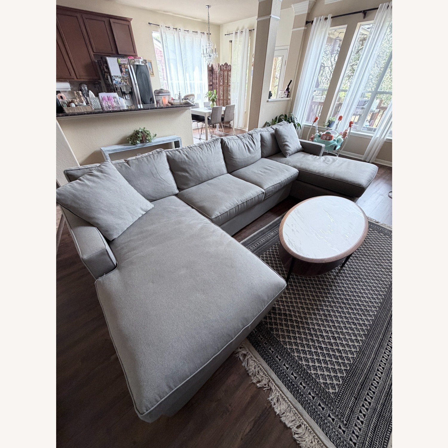 Room & Board York Light Gray Fabric 3+ Piece Sectional - image-1
