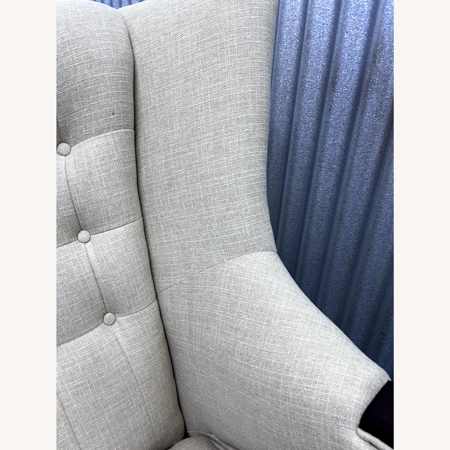 Papa Bear Chair and Ottoman Beige Fabric - image-5