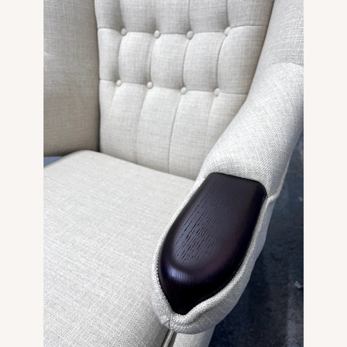 Used Papa Bear Chair and Ottoman Beige Fabric for sale on AptDeco