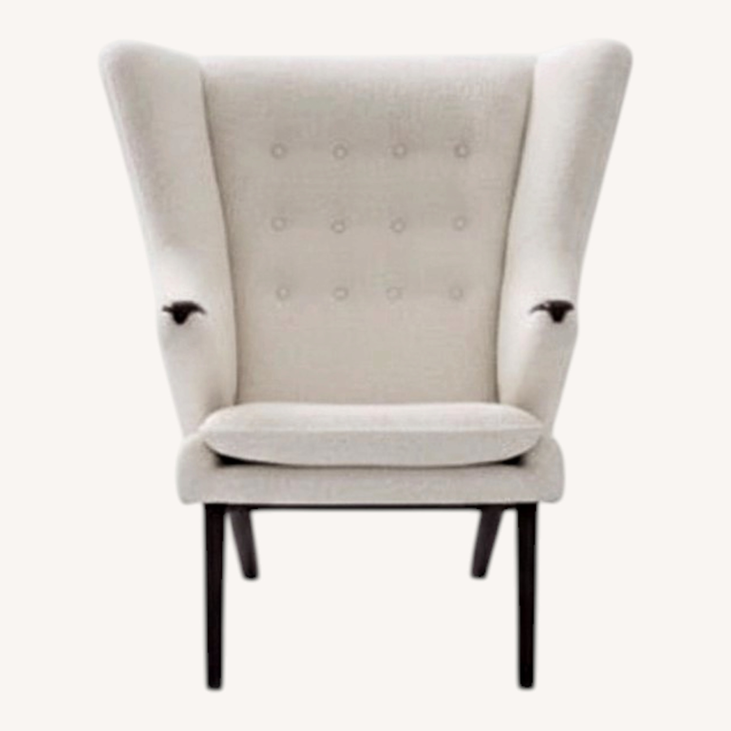 Papa Bear Chair and Ottoman Beige Fabric - image-0