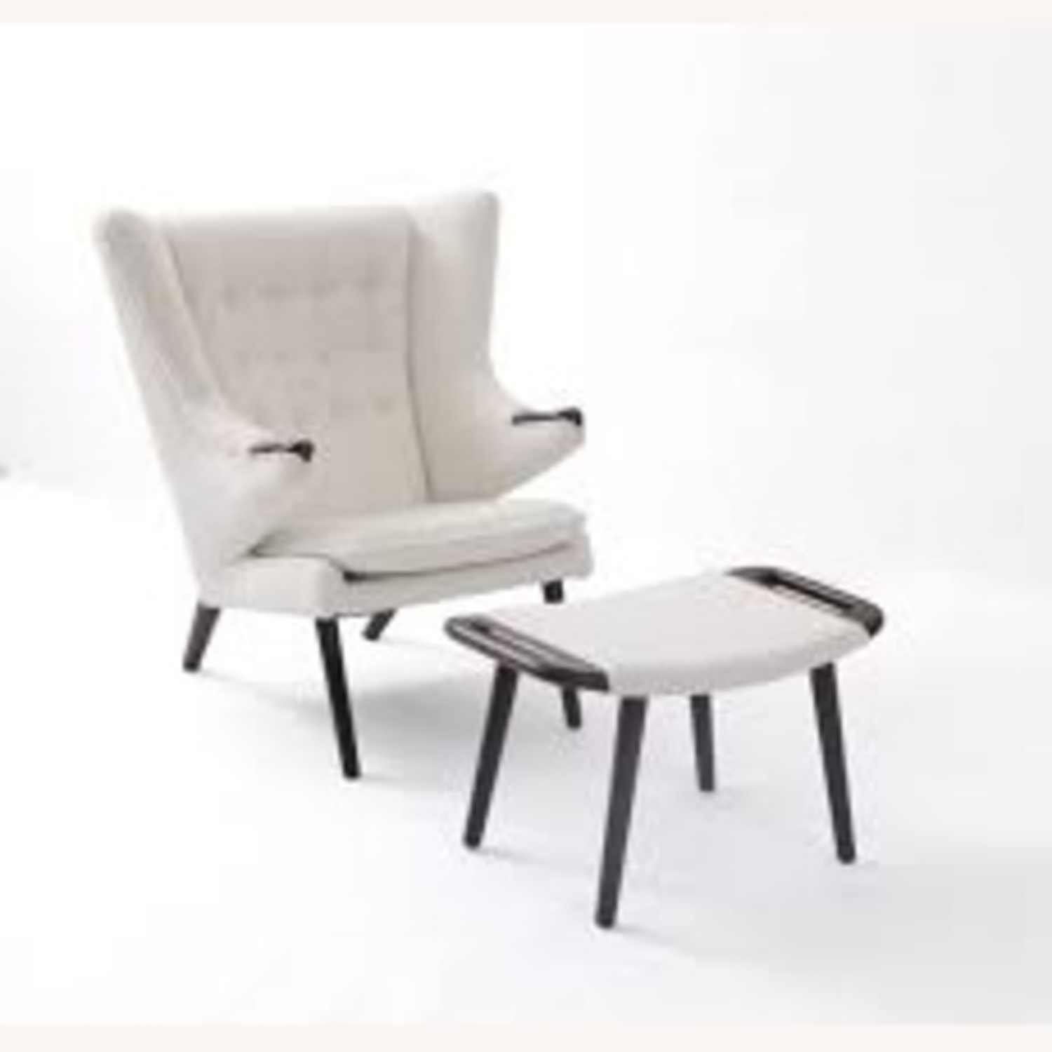 Papa Bear Chair and Ottoman Beige Fabric - image-6
