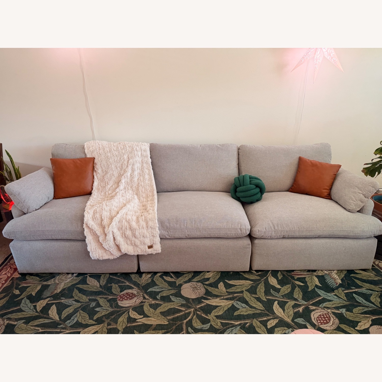 Living Spaces Jolene Light Gray 3 Piece Sectional - image-1