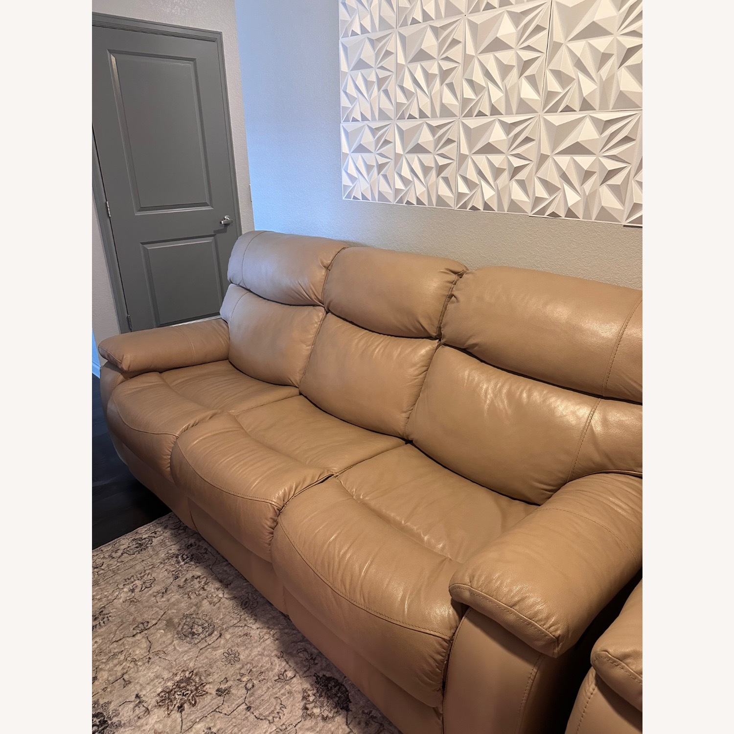 Tan Leather Sofa that Reclines - image-2