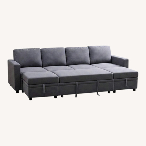 Used Sofa Couch + 2 Ottomans + 2 Decorative Pillows for sale on AptDeco