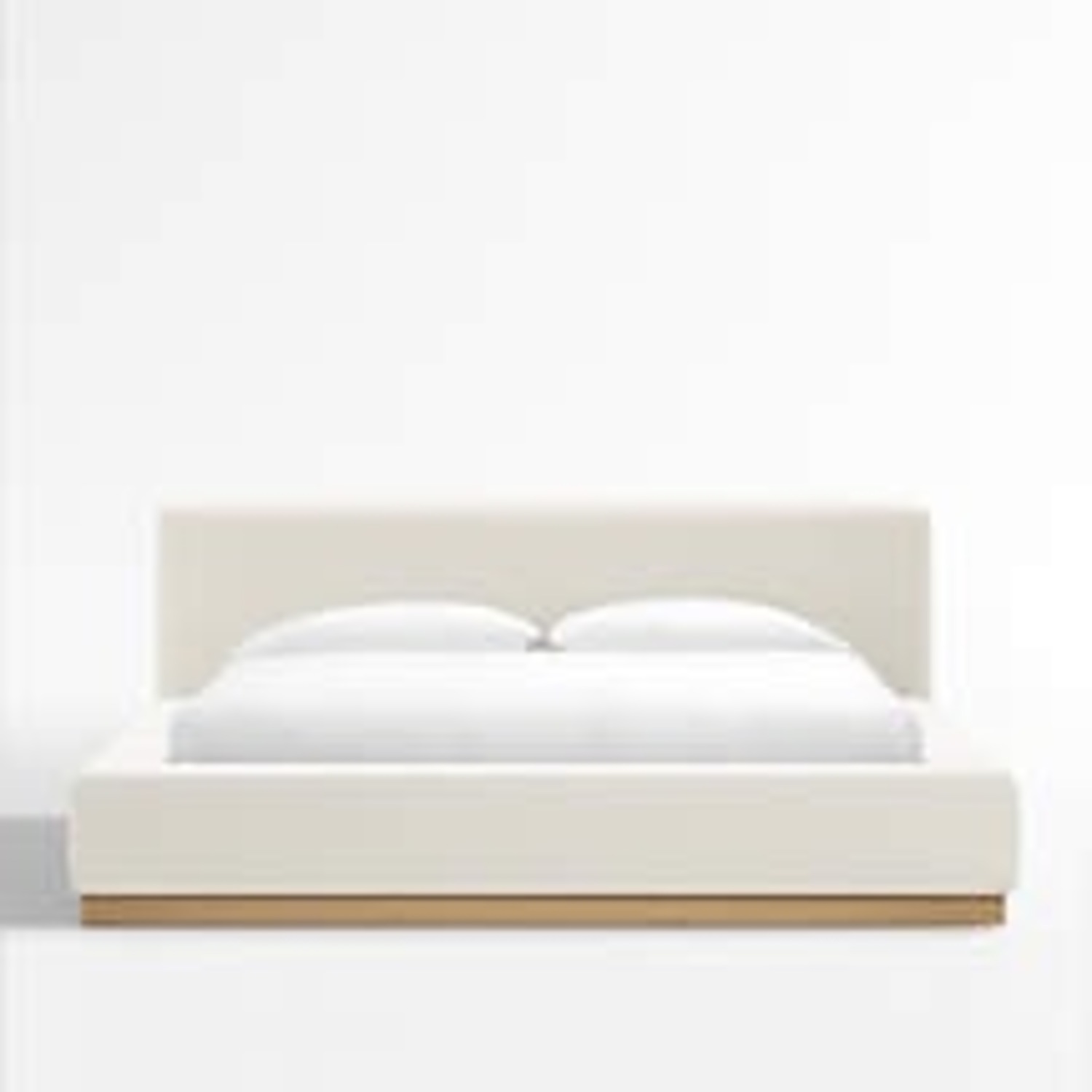 Crate & Barrel White Gather Upholstered King Bed - image-1