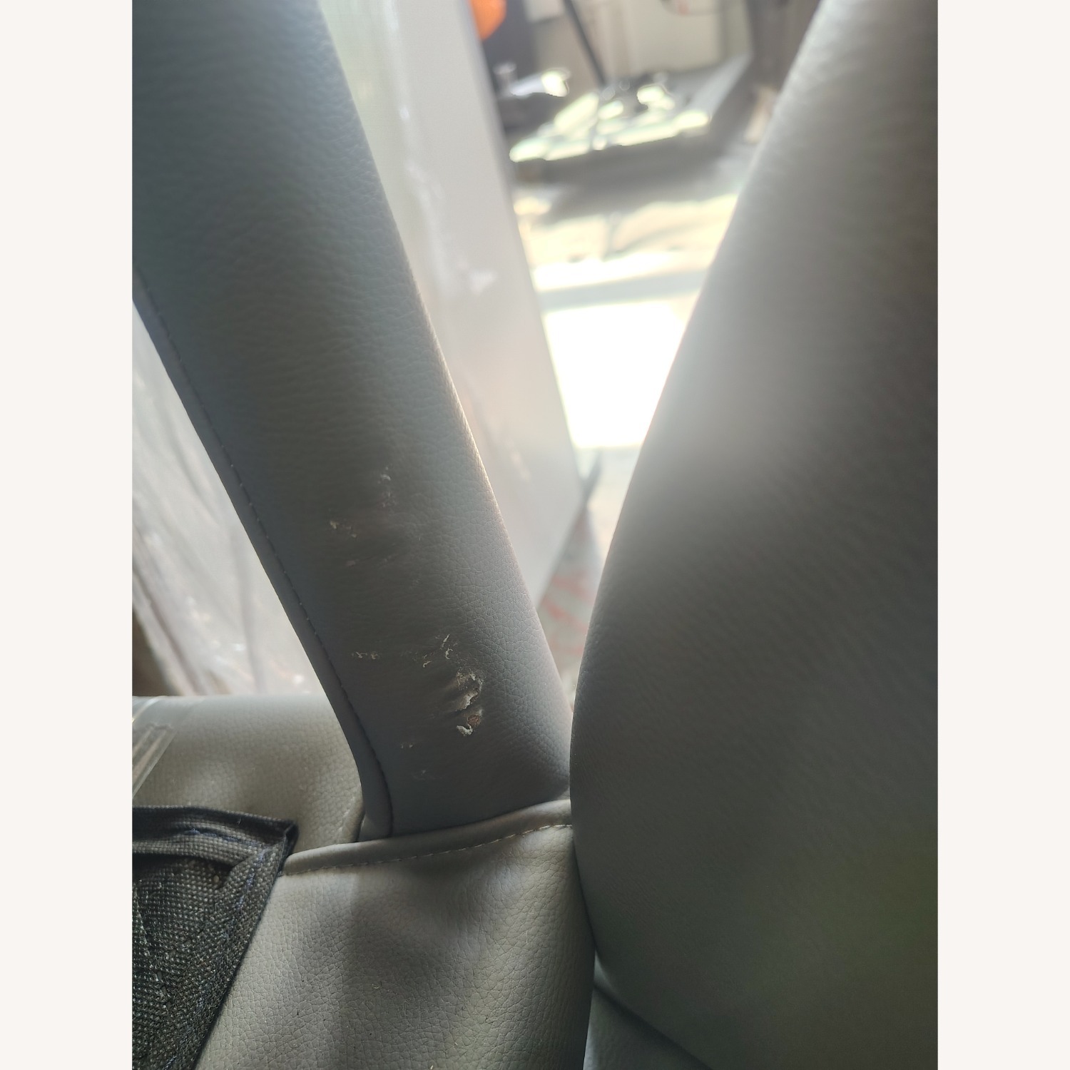 Lazzoni Light Gray Leather Dining Chairs - image-11