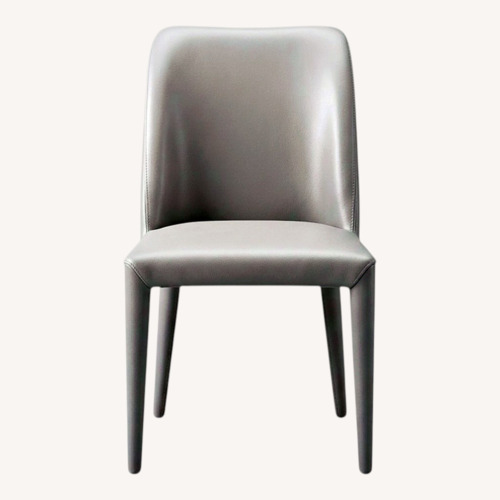 Used Lazzoni Light Gray Leather Dining Chairs for sale on AptDeco