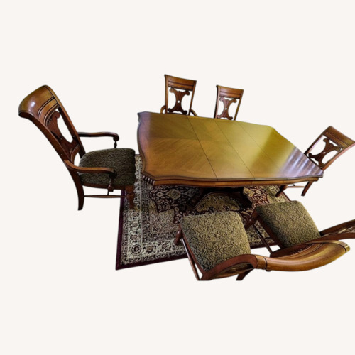 Used Value City Furniture Light Brown Wood Dining Set for sale on AptDeco