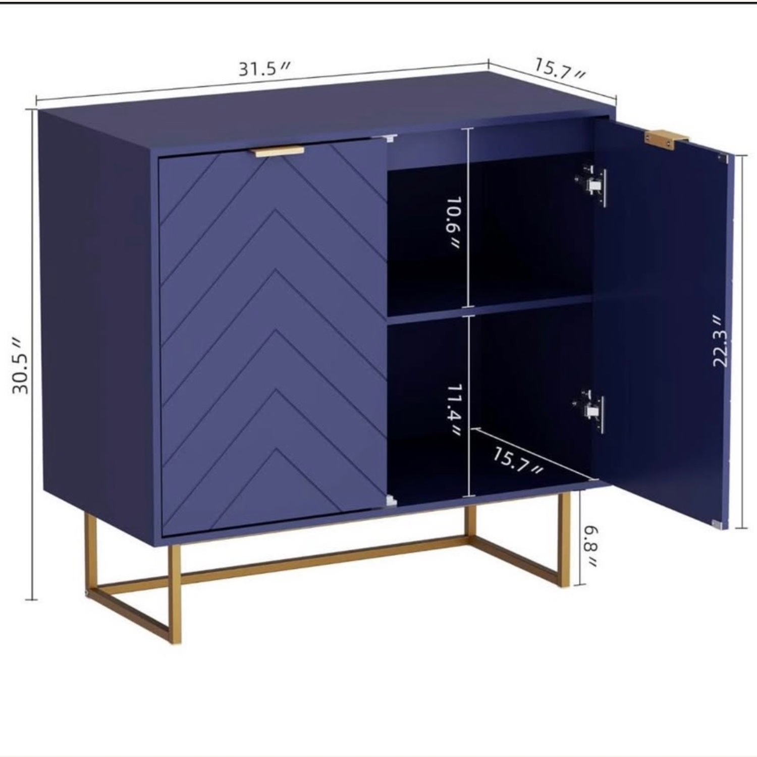 Blue Wood Media Storage (Set of 2) - image-2