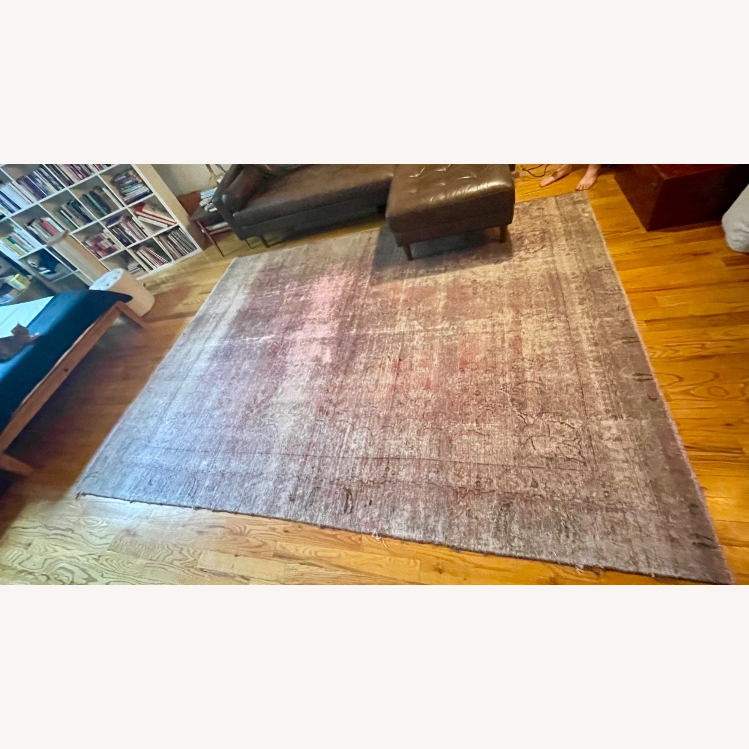 Vintage/Antique Finds Pink Wool Area Rug 8'6 x 11" - image-9