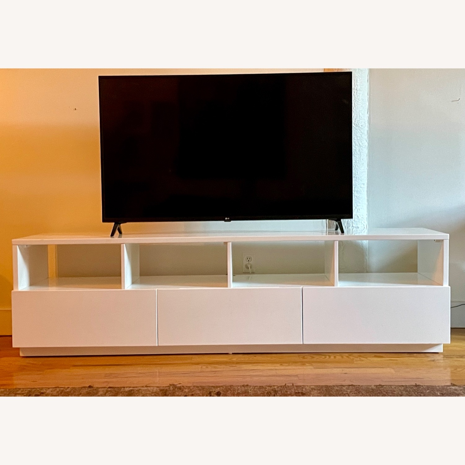 CB2 Chill 80" White High-Gloss Media Console - image-9