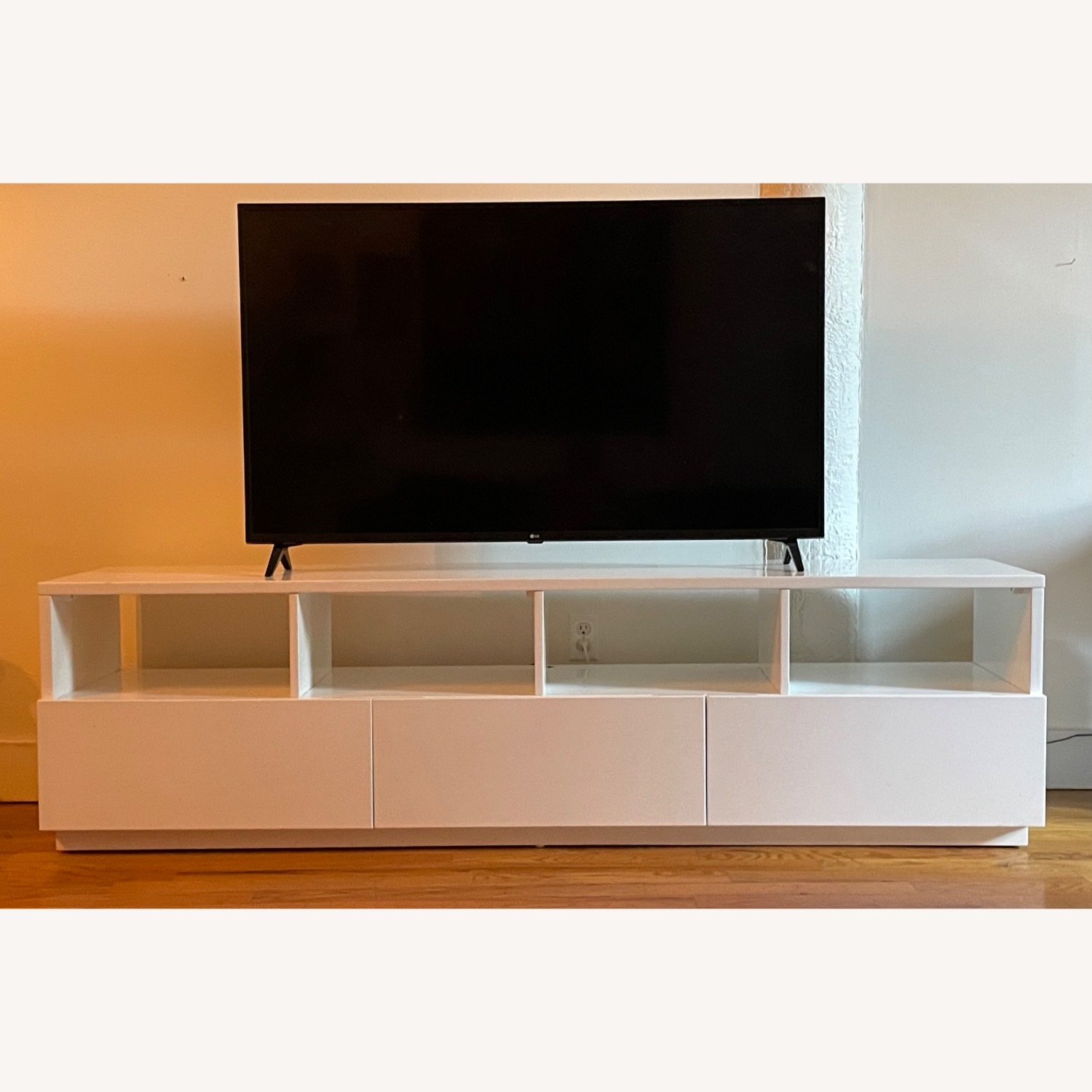 CB2 Chill 80" White High-Gloss Media Console - image-8