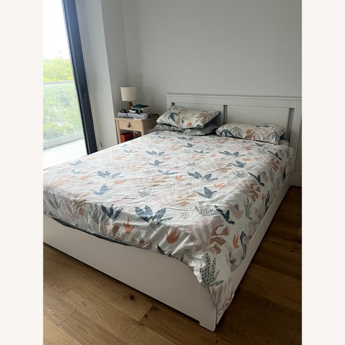Used IKEA SONGESAND White Wood Queen Bed for sale on AptDeco