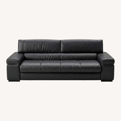 Used Natuzzi  Black Leather 3+ Seater Sofa for sale on AptDeco