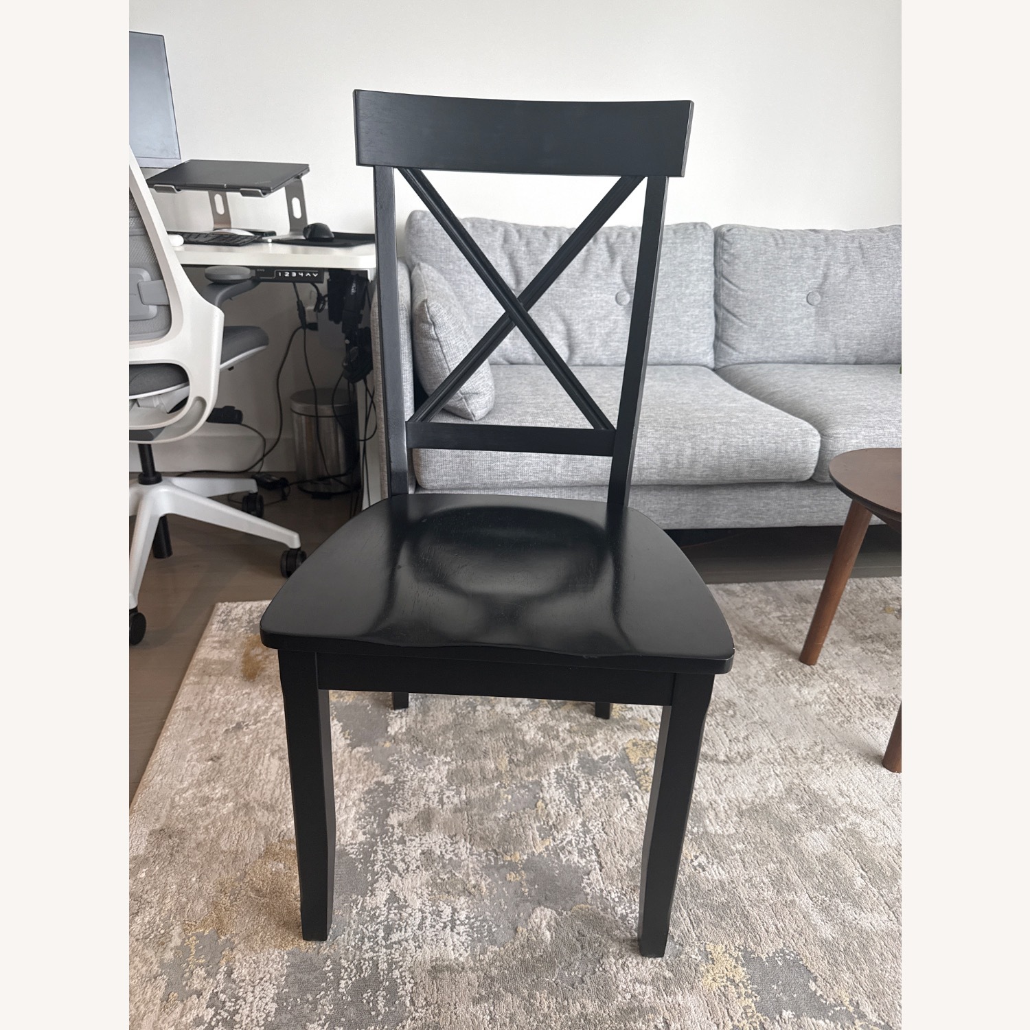 4 Black Wood Dining Chairs - image-1