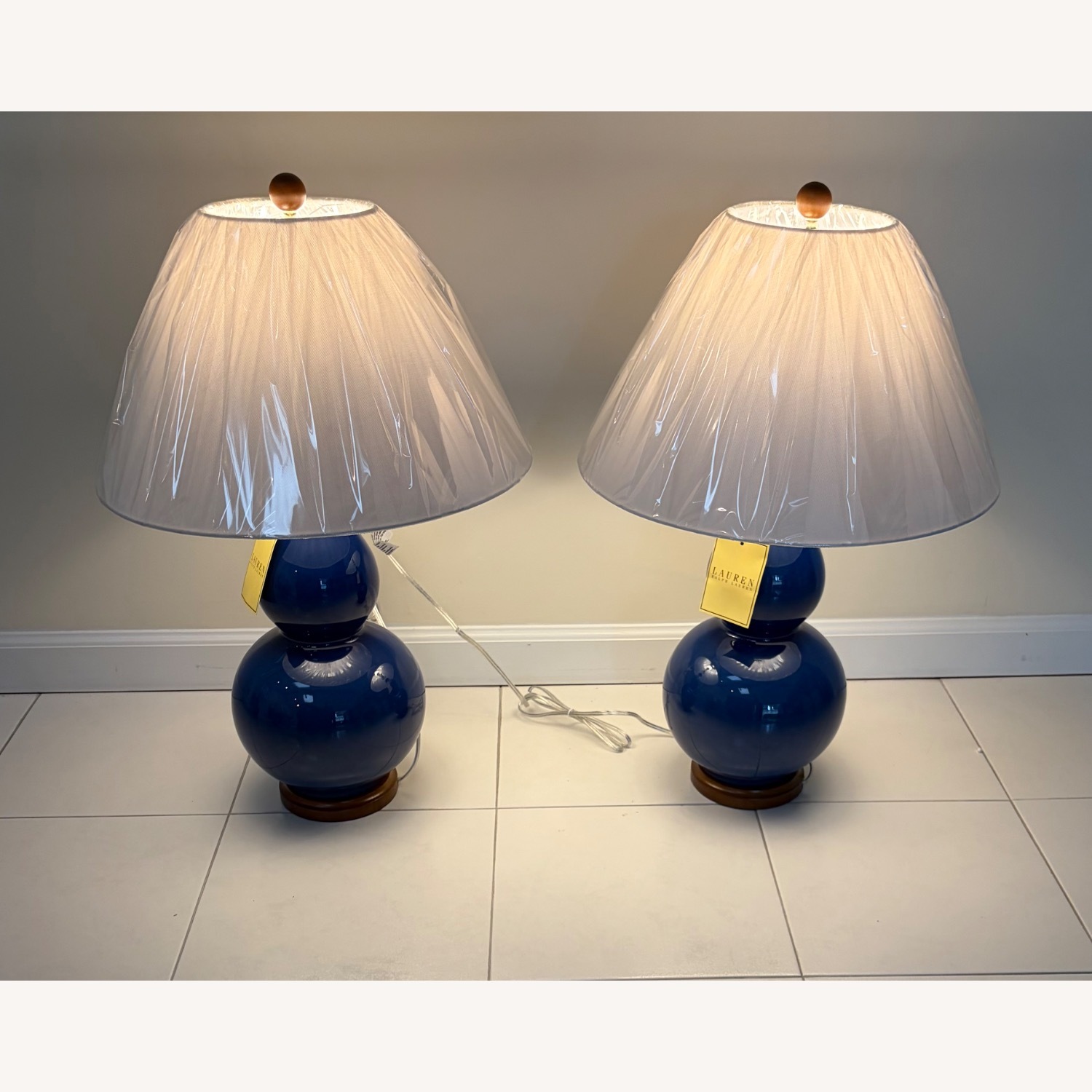 Ralph Lauren Porcelain Double Gourd Table Lamps - image-7