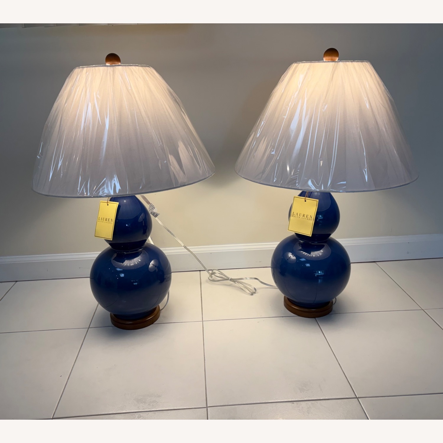 Ralph Lauren Porcelain Double Gourd Table Lamps - image-2