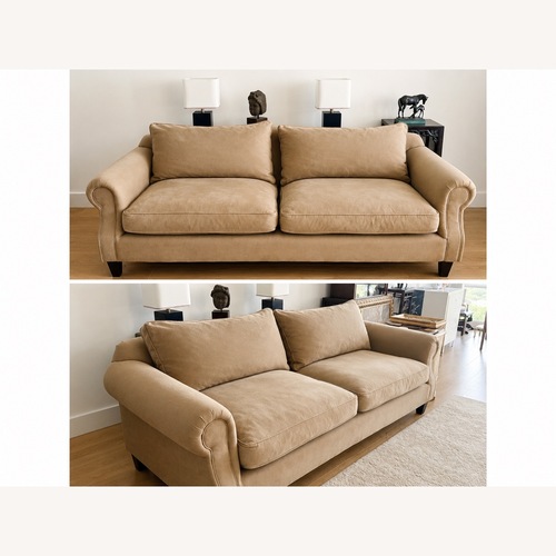 Used Light Brown Fabric Loveseat for sale on AptDeco