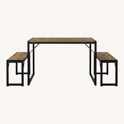 Used Ebern Design Ezzah Rectangular Dining Set with Benches for sale on AptDeco