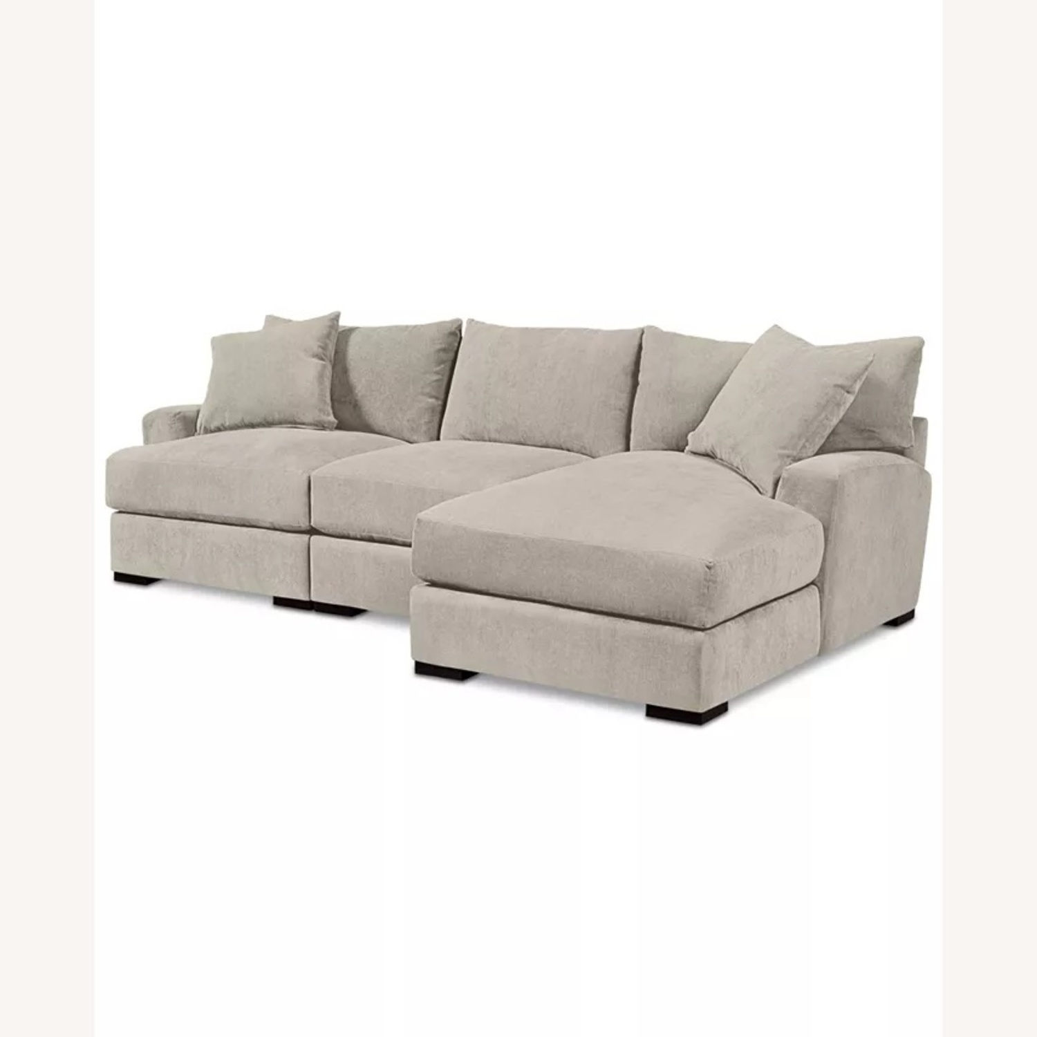 Macy's Light Gray Fabric 3+ Piece Sectional - image-4