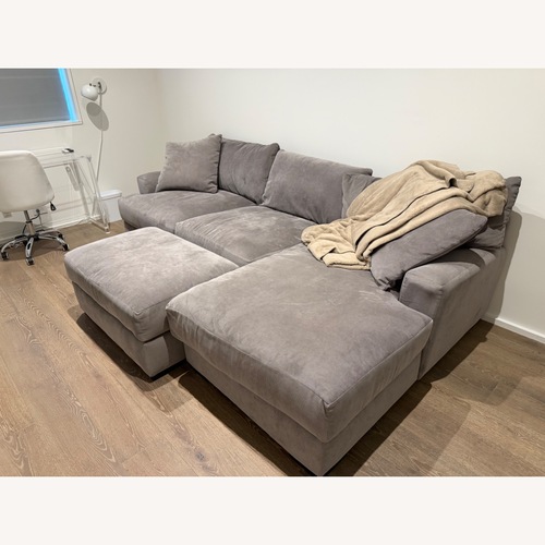 Used Macy's Light Gray Fabric 3+ Piece Sectional for sale on AptDeco
