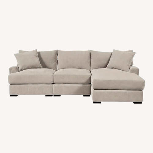 Used Macy's Light Gray Fabric 3+ Piece Sectional for sale on AptDeco