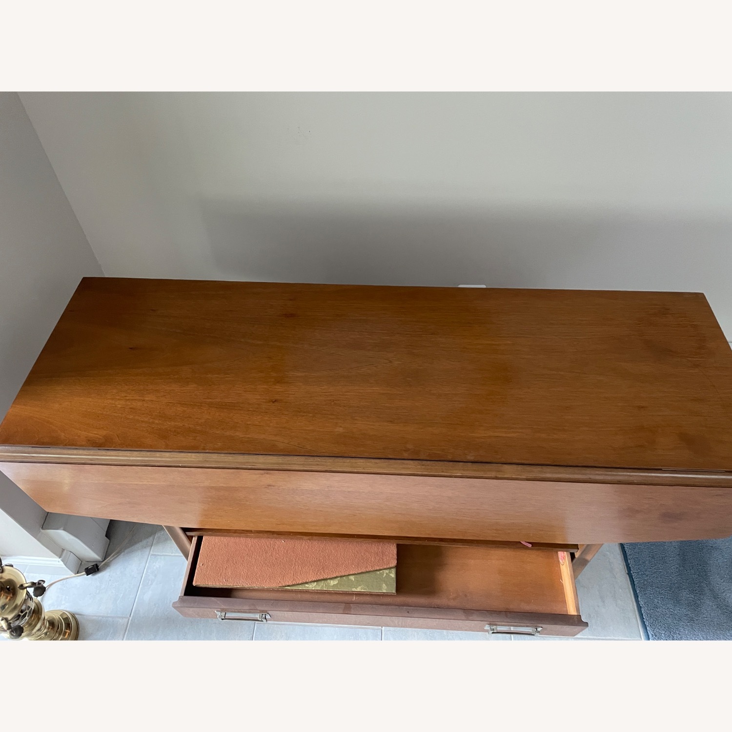 Wooden Expandable Side Table on Wheels - image-4