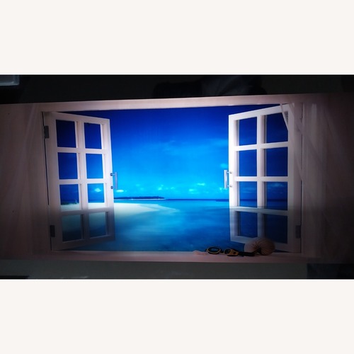Used Lighted Motion Picture Mirrored Tropical Beach for sale on AptDeco