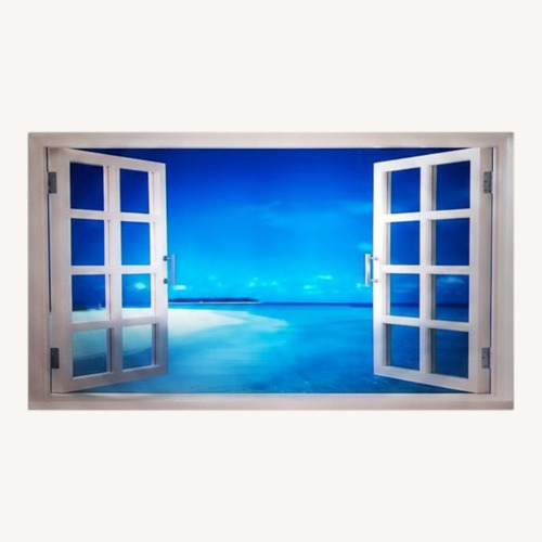 Used Lighted Motion Picture Mirrored Tropical Beach for sale on AptDeco